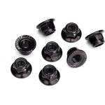 Traxxas Nuts, 5mm flanged nylon locking (steel, black serrated) (8) TRX8447 (TRX8447)