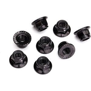 Traxxas Nuts, 5mm flanged nylon locking (steel, black serrated) (8) TRX8447 (TRX8447)