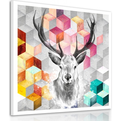 Obraz na plátně SCANDI DEER H 60x60 cm Ludesign