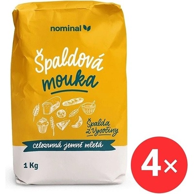 Nominal Celozrnná špaldová mouka jemně mletá 4 x 1 kg