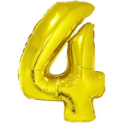 Foliový balónek číslo 4 zlatý 100 cm