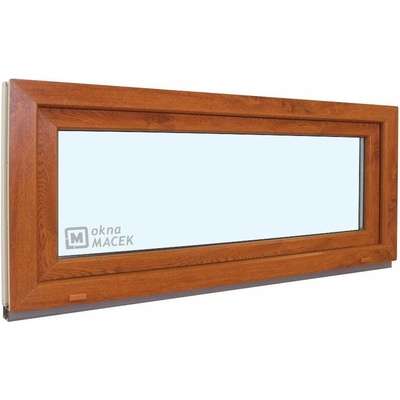KÖMMERLING Plastové okno - 70 AD, 1200x500 mm, S, zlatý dub čiré, zlatý dub/bílá