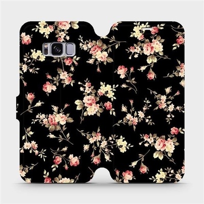 Pouzdro Mobiwear parádní flip Samsung Galaxy S8 - VD02S Květy na černé