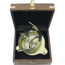 SEA Club Kompas a sluneční hodiny mosaz průměr 11 cm v dřevěné krabičce