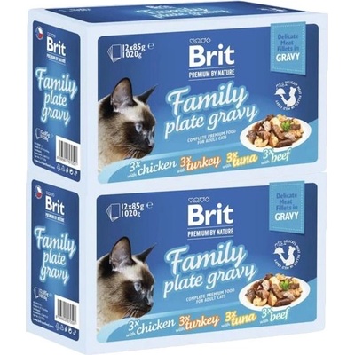 Brit Капсули BRIT Premium Cat Delicate Fillets in Gravy Family Plate 24 x 85 г
