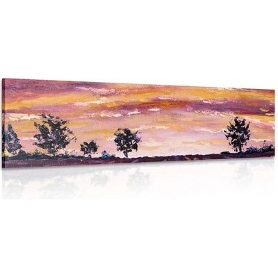 Obraz olejomalba levandulového pole - 150x50