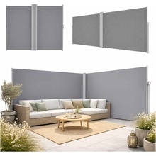 Tomido Výsuvná boční rohová terasová markýza LUARO 180 x 620 cm šedá KX2865