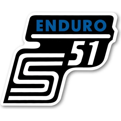 Nálepka schránky "ENDURO", MODRÁ (MZA) - Simson S51