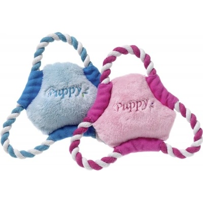 Toy Puppy Boban Frisbee with rope Multiple colours - играчка за куче, платнено фризби, с въже и пищялка - 17 х 15 см - 1 бр, Белгия - 47951