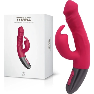 Вибратор тип заек, въртящи се перли, 17, 7см. - Titanz Vibrator Pink (NMC0002476)