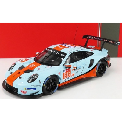Ixo-models Porsche 911 991 Rsr 4.0l Team Gulf Racing N 86 24h Le Mans Michael Wainwright Ben Barker Alex Davison Světle Modrá Oranžová 1:18