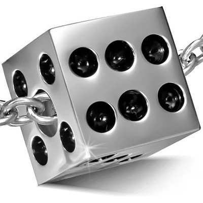 Šperky eshop Ocelový přívěsek lesklá hrací kostka AA28.06