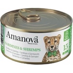 Amanova cat can 15 sardine shrimps - консерва за пораснали котки от всички породи, със Сардини и скариди - 70 гр, Испания - 33373