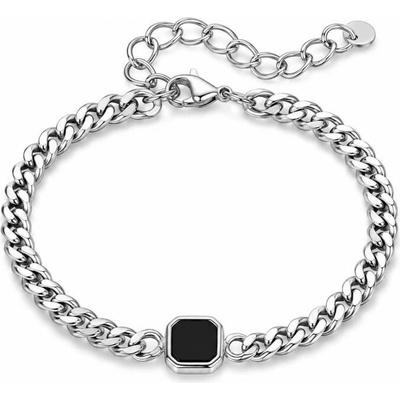 Daniel Dawson Pánský náramek Fabiano černý onyx, chirurgická ocel NR2385-BR-2662