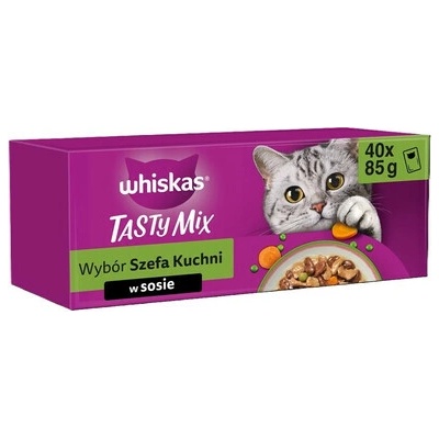 WHISKAS Tasty Mix Výběr šéfkuchaře v omáčce 40 x 85 g