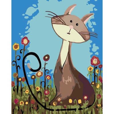 ZUTY Malování podle čísel KOČIČKA A LUČNÍ KVÍTÍ 40 x 50 cm