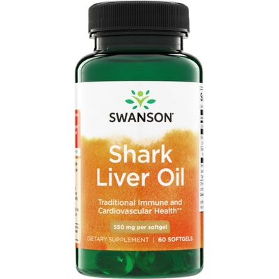 Swanson Olej ze Žraločích Jater 550 mg 60 kapslí