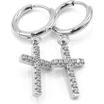 Steel Jewelry náušnice křížek z chirurgické oceli NS230950