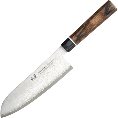 Dellinger Santoku Knife Suncraft VG-10 Black Damascus 167 mm