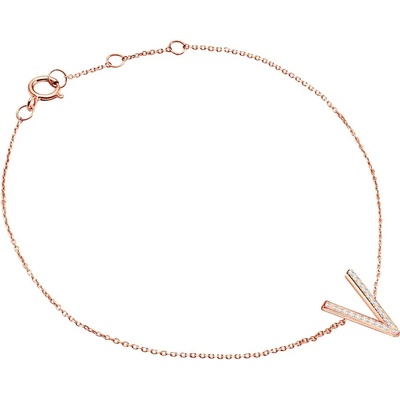 SAVICKI Гривна Letter V: розово злато. диаманти