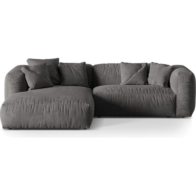 Micadoni Сив кадифен модулен ъглов диван (ляв ъгъл) Martina - Micadoni (MIC_LC_S_120_F1_MARTINA6)