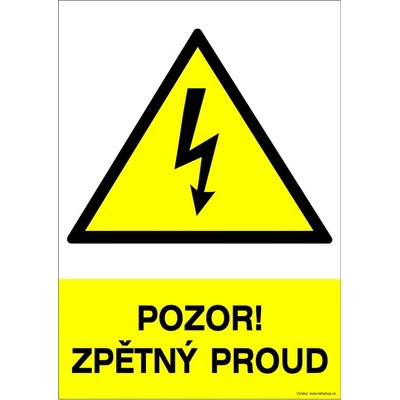 RAFO Samolepka Pozor! Zpětný proud Velikosti: A4 (21 x 30 cm)