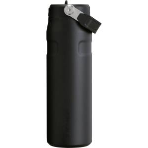STANLEY 1913 Flip Straw drinking bottle with straw 0.7L - thermal mug cools for 10 hours - ice cold for 3 days - BPA-free - leak-proof - for cup holders - dishwasher safe - black - 10-11283-143 (10-11283-143)