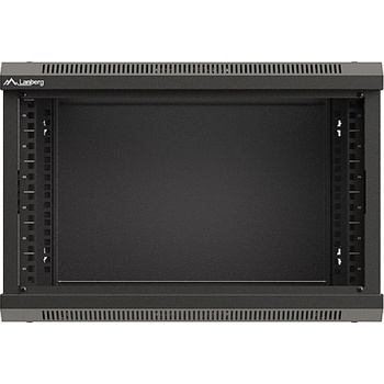 Lanberg rack cabinet 19" wall-mount 6U/540x350 (flat pack) with glass door black (WF03-5306-10B)