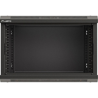 Lanberg rack cabinet 19" wall-mount 6U/540x350 (flat pack) with glass door black (WF03-5306-10B)