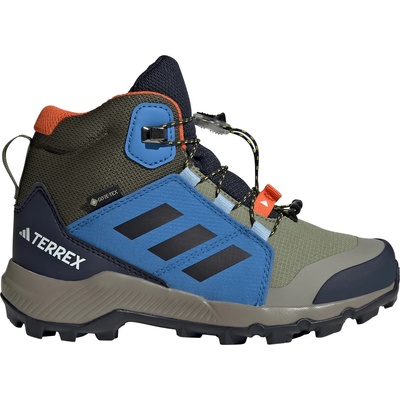 adidas Terrex Детски туристически обувки adidas Terrex Kid's Terrex Mid GTX Walking boots - Tent Green / Core Black / Ray Blue - размер 38 2/3 (EU) (702-1236-2216)