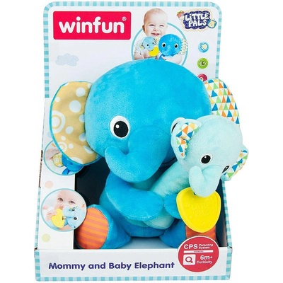 WinFun Плюшен слон с бебе слонче-дрънкалка little pals (1005577f)