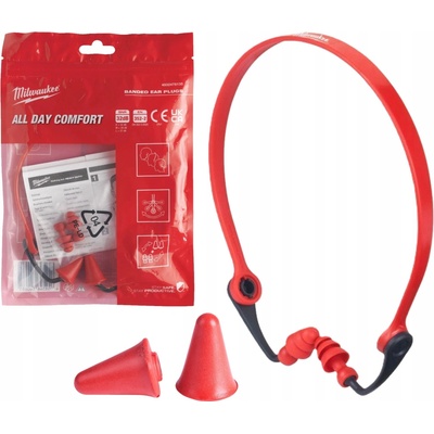 MILWAUKEE 4932478135 zátkové chrániče sluchu s obloukem, výkyvná ramena, pěnové špunty, EN 352-2