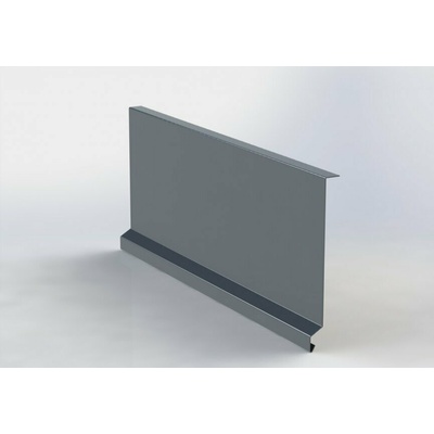 Závětrná lišta podvlečná r.š. 200mm FeZn Lakovaná RAL 9007 stříbrná tmavá s folií dl.2m