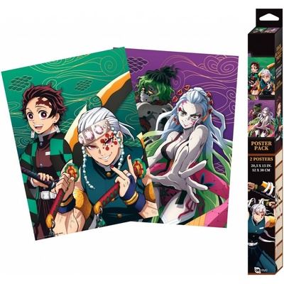 ABYstyle Plakát Demon Slayer - Chibi Entertainment District (sada 2 ks)