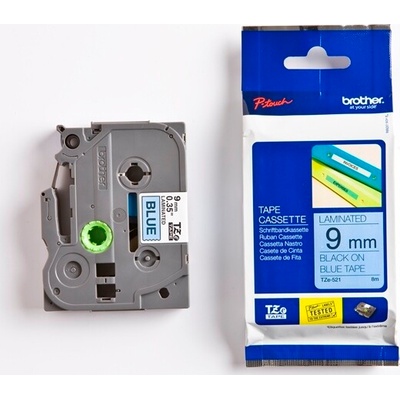 Páska BROTHER TZ521 Black On Blue Tape (9mm)