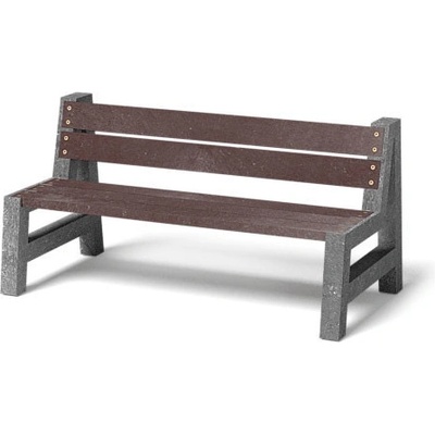 Recyklátová lavička SOFIE; 1500x410mm; šedá + hnědá