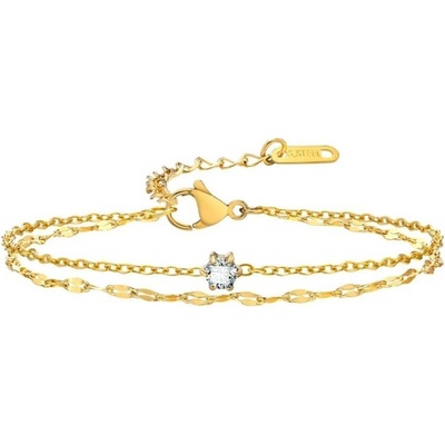 Éternelle dvojitý náramek se zirkonem Zoe Gold chirurgická ocel NR2165-BR-1538G zlatá