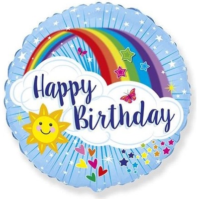 Foliový balonek Happy Birthday Duha 45 cm