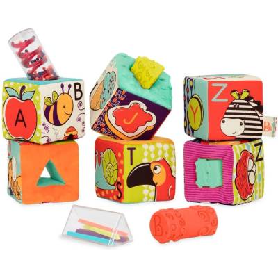 Battat Комплект меки кубчета Battat - aBc Block Party, 6 броя (BTBX1661Z)