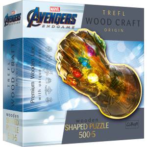 Trefl Дървен пъзел 500+5 - Avengers Ръкавицата на безкрайността (20174)