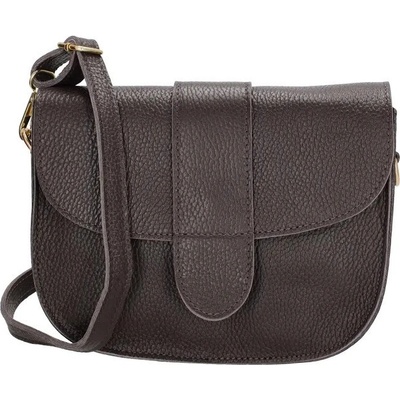 Charm London Tmavě prošívaná crossbody kabelka „Fame“ hnědá