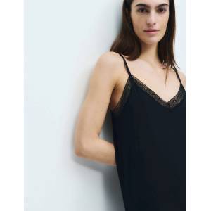 Marks & Spencer Нощница с дантелен кант Marks & Spencer черна Marks & Spencer | Cheren | ЖЕНИ | M