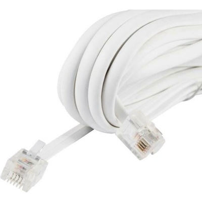 Kábel telefónny RJ11-RJ11 10m biely