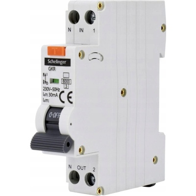Schelinger Proudový chránič s jističem 1P B 16A 30mA AC A08-GKR-AC-B16