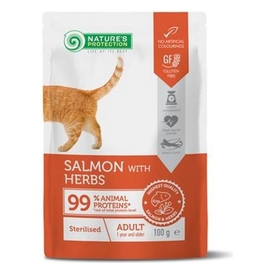 Nature's Protection cat adult sterilised salmon & herbs 22 x 100 g