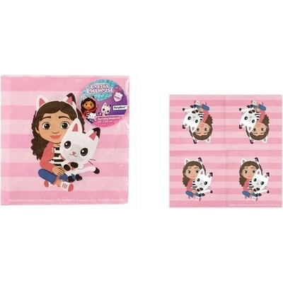 Party Deco Polsko Ubrousky Gábinin kouzelný domek 33 cm 20 ks
