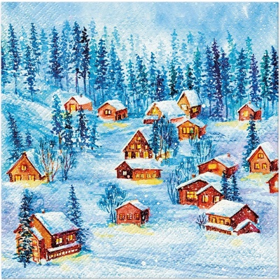 Obrúsky motív zasnežená krajina 33x33cm SDL236000 20ks