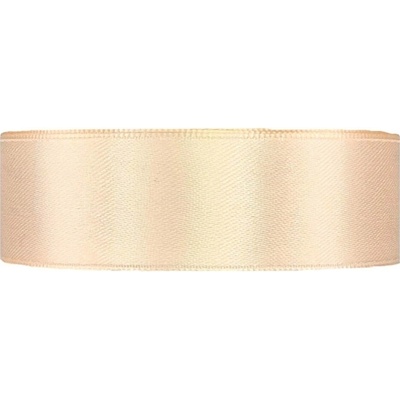 Saténová stuha oboustranná 25m x 25mm smetanová