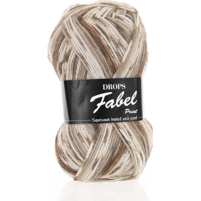 Příze DROPS Fabel Print 912 - mléčná čokoláda
