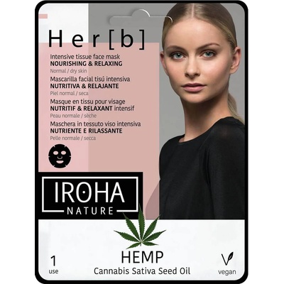 IROHA Nature IROHA Cannabis Facial Tissue Mask, Подхранваща & Освежаваща